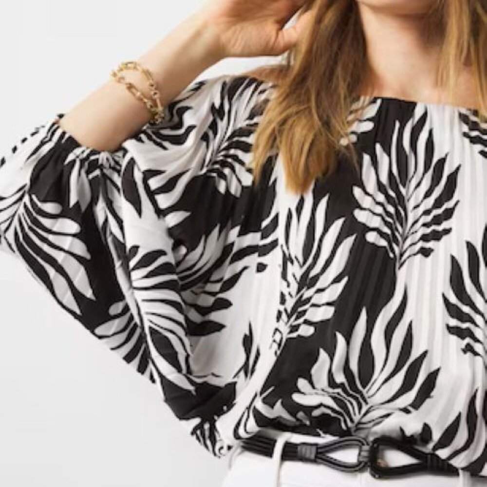 WHBM Petite Off Shoulder Blouse Kimono Sleeve Top XS NWT